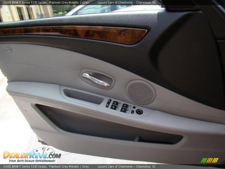 2008 BMW 5 Series 528i Sedan Platinum Grey Metallic / Grey Photo #17