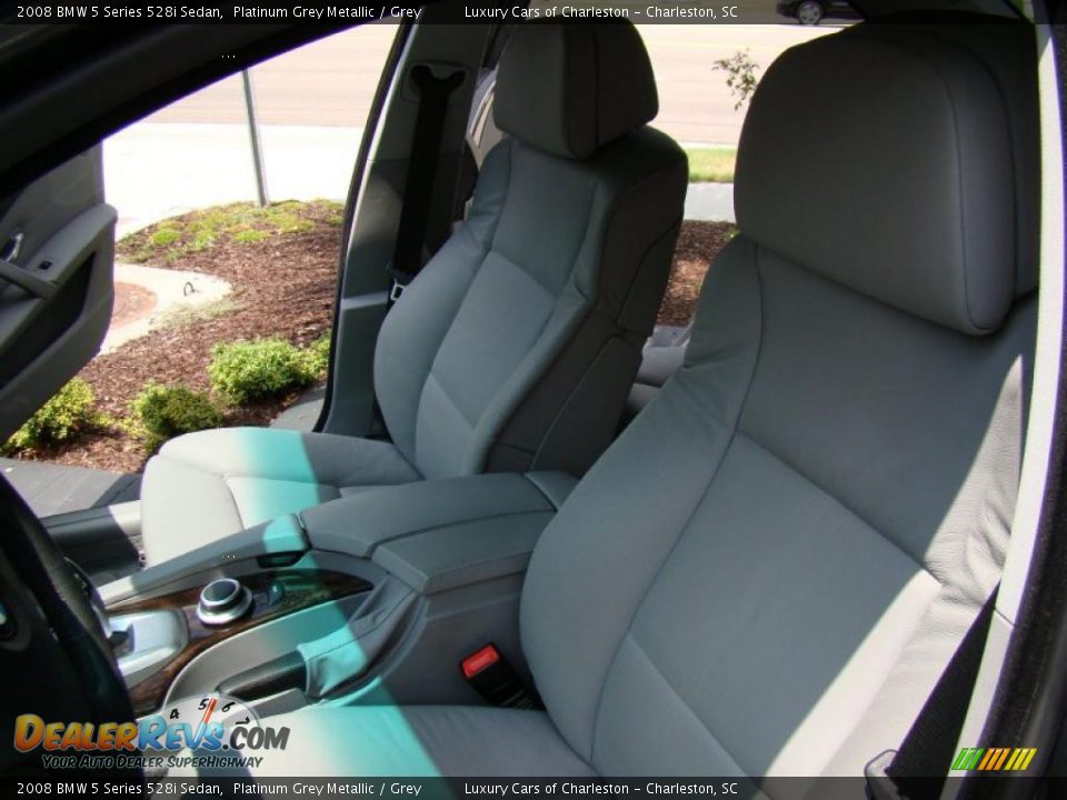 2008 BMW 5 Series 528i Sedan Platinum Grey Metallic / Grey Photo #19