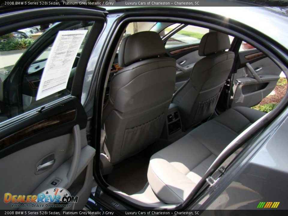 2008 BMW 5 Series 528i Sedan Platinum Grey Metallic / Grey Photo #21
