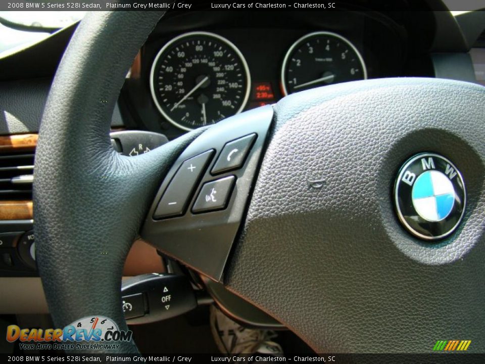 2008 BMW 5 Series 528i Sedan Platinum Grey Metallic / Grey Photo #26