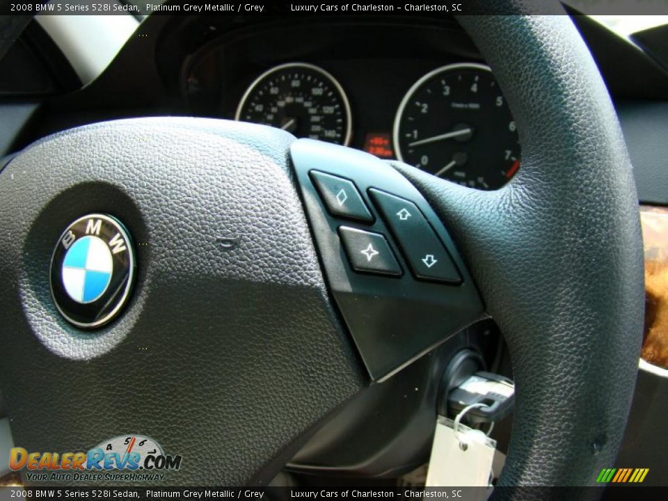 2008 BMW 5 Series 528i Sedan Platinum Grey Metallic / Grey Photo #27