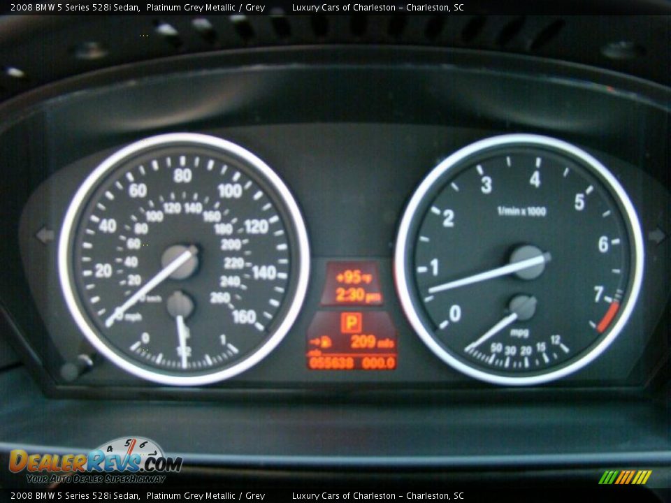2008 BMW 5 Series 528i Sedan Platinum Grey Metallic / Grey Photo #28