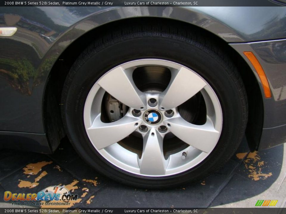 2008 BMW 5 Series 528i Sedan Platinum Grey Metallic / Grey Photo #30