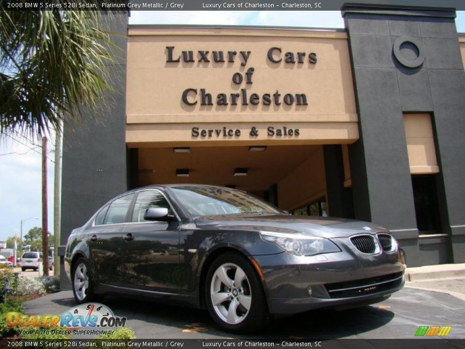 2008 BMW 5 Series 528i Sedan Platinum Grey Metallic / Grey Photo #31