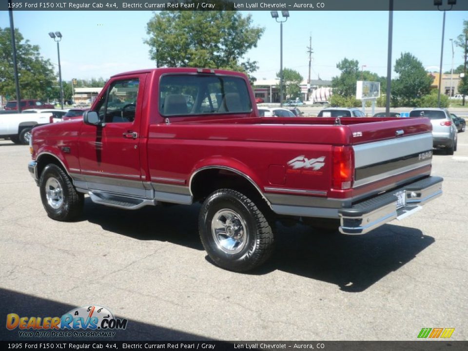 Electric Currant Red Pearl 1995 Ford F150 XLT Regular Cab 4x4 Photo #4