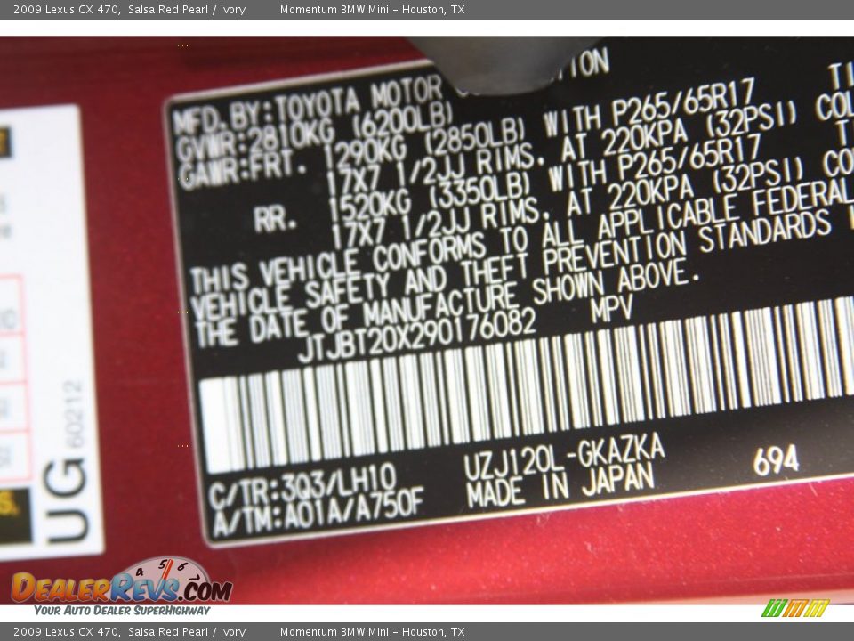 2009 Lexus GX 470 Salsa Red Pearl / Ivory Photo #7