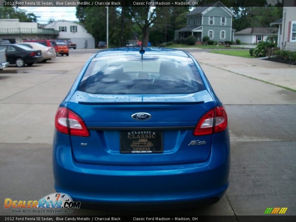 2012 Ford Fiesta SE Sedan Blue Candy Metallic / Charcoal Black Photo #7