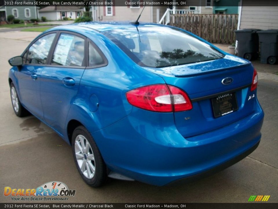 2012 Ford Fiesta SE Sedan Blue Candy Metallic / Charcoal Black Photo #8