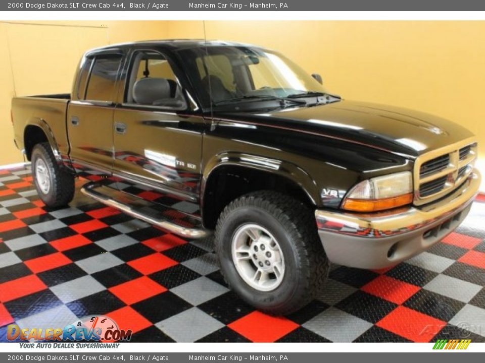 2000 Dodge Dakota SLT Crew Cab 4x4 Black / Agate Photo #1