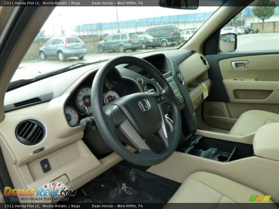 2011 Honda Pilot LX Mocha Metallic / Beige Photo #16