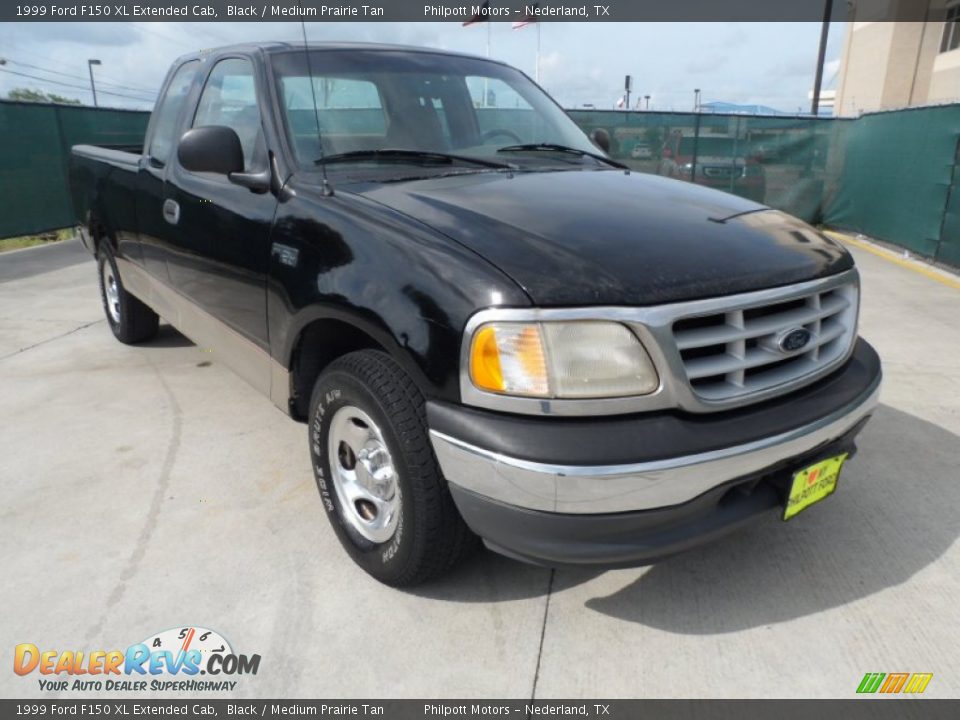 1999 Ford F150 XL Extended Cab Black / Medium Prairie Tan Photo #1