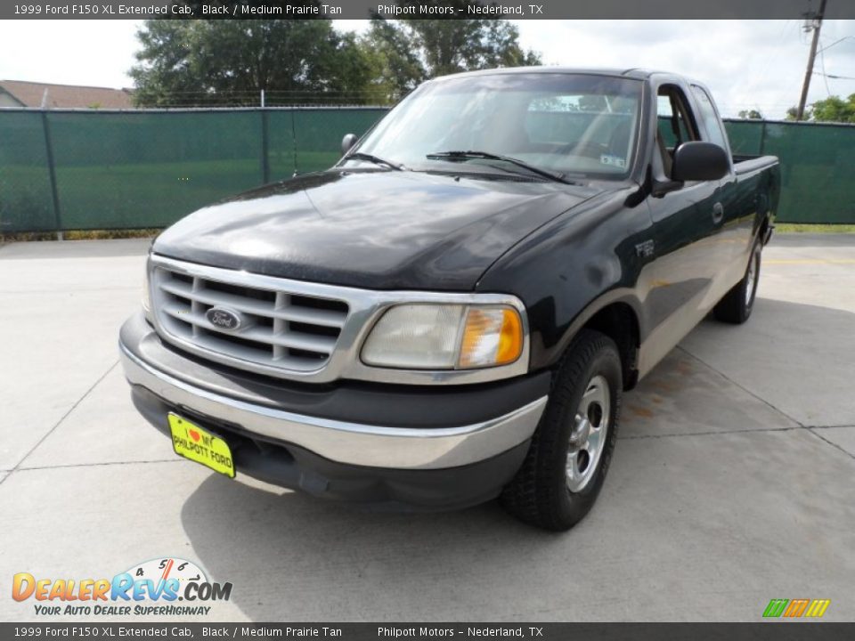 1999 Ford F150 XL Extended Cab Black / Medium Prairie Tan Photo #7