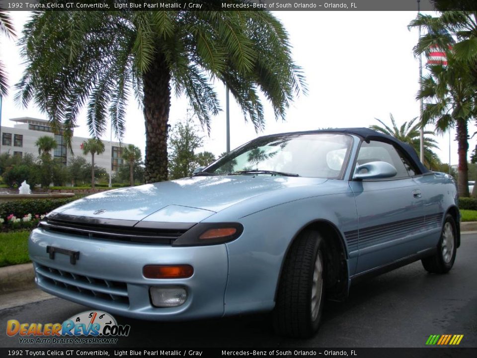 1992 Toyota Celica GT Convertible Light Blue Pearl Metallic / Gray Photo #2