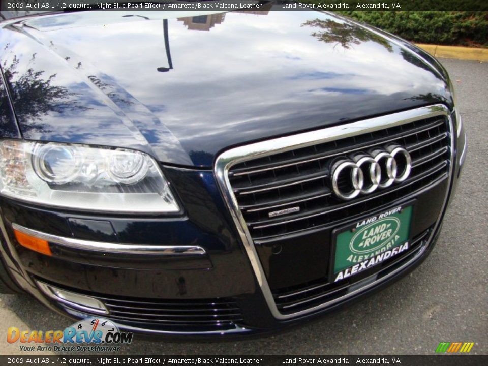 2009 Audi A8 L 4.2 quattro Night Blue Pearl Effect / Amaretto/Black Valcona Leather Photo #10