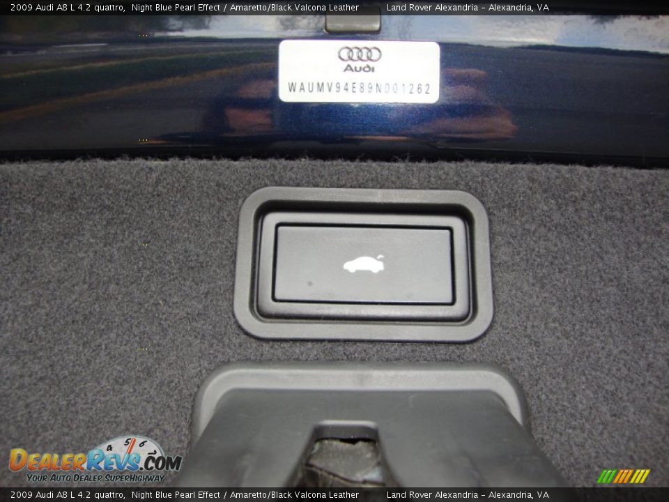 2009 Audi A8 L 4.2 quattro Night Blue Pearl Effect / Amaretto/Black Valcona Leather Photo #13