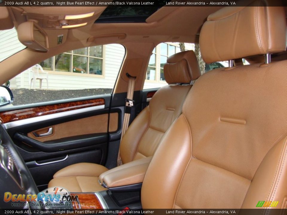 Amaretto/Black Valcona Leather Interior - 2009 Audi A8 L 4.2 quattro Photo #22