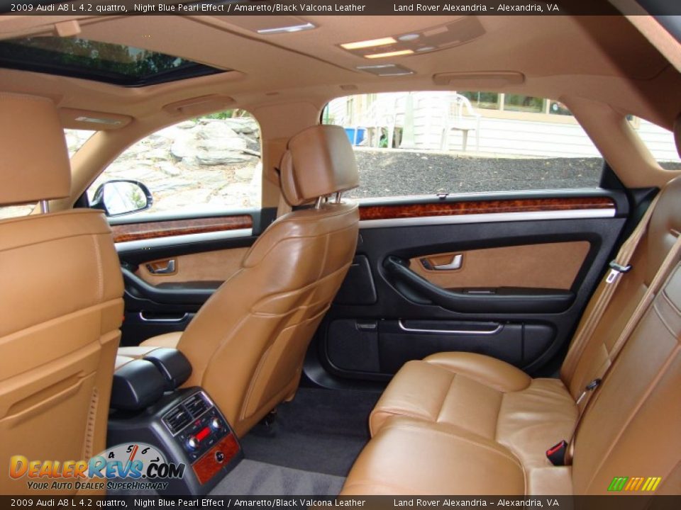 Amaretto/Black Valcona Leather Interior - 2009 Audi A8 L 4.2 quattro Photo #23