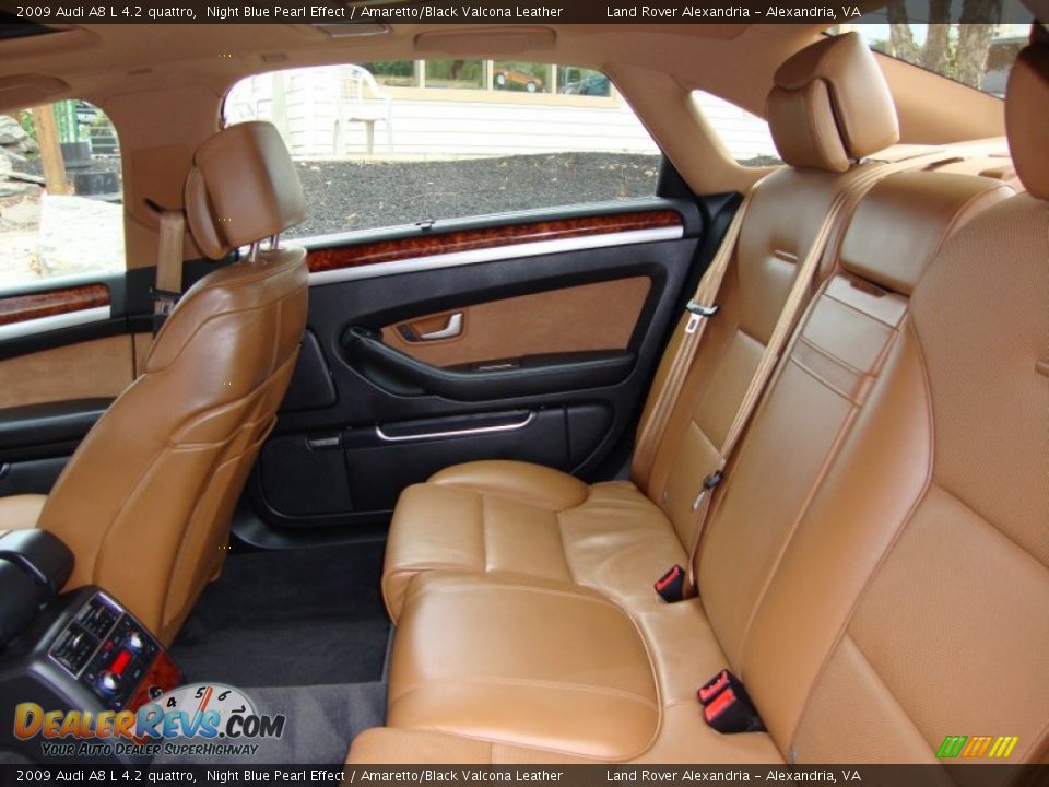 Amaretto/Black Valcona Leather Interior - 2009 Audi A8 L 4.2 quattro Photo #24