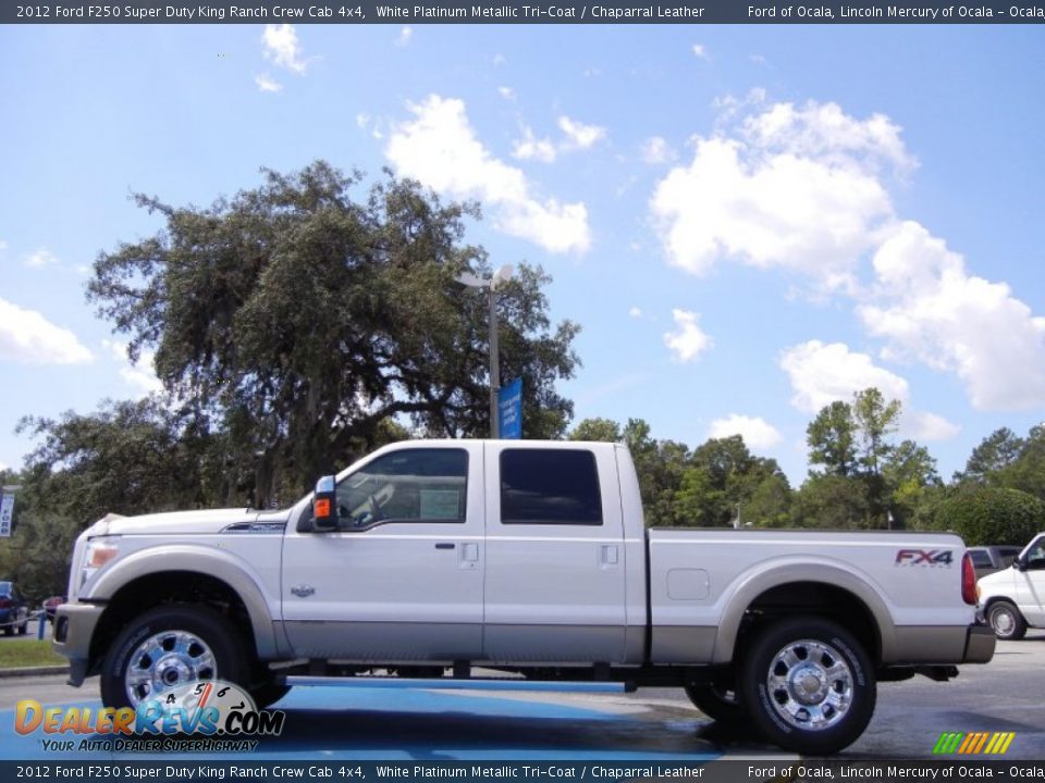 White Platinum Metallic Tri-Coat 2012 Ford F250 Super Duty King Ranch Crew Cab 4x4 Photo #2