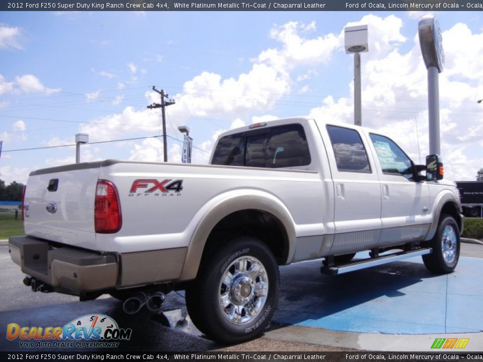 White Platinum Metallic Tri-Coat 2012 Ford F250 Super Duty King Ranch Crew Cab 4x4 Photo #3