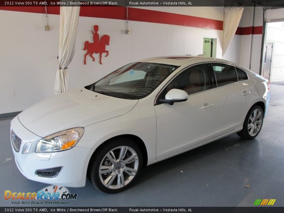 2012 Volvo S60 T6 AWD Ice White / Beechwood Brown/Off Black Photo #1