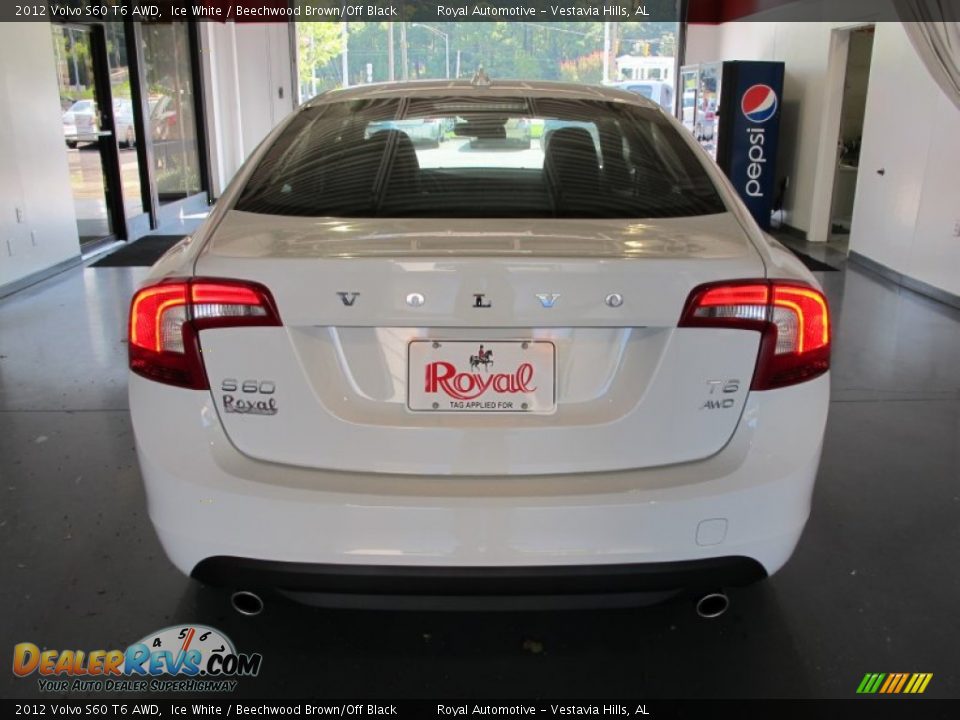 2012 Volvo S60 T6 AWD Ice White / Beechwood Brown/Off Black Photo #3