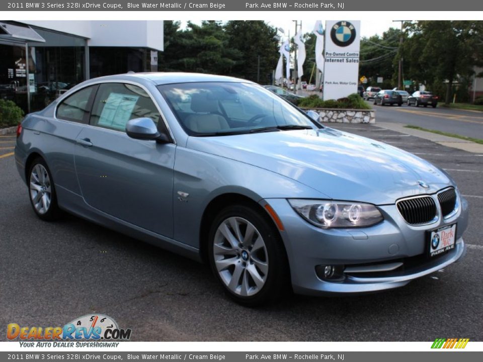 2011 Bmw 3 Series 328i Xdrive Coupe Blue Water Metallic Cream Beige Photo 3 Dealerrevs Com