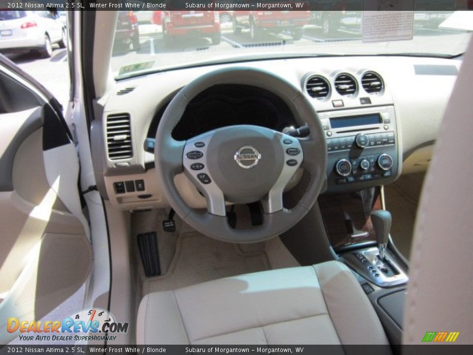 2012 Nissan Altima 2.5 SL Winter Frost White / Blonde Photo #14