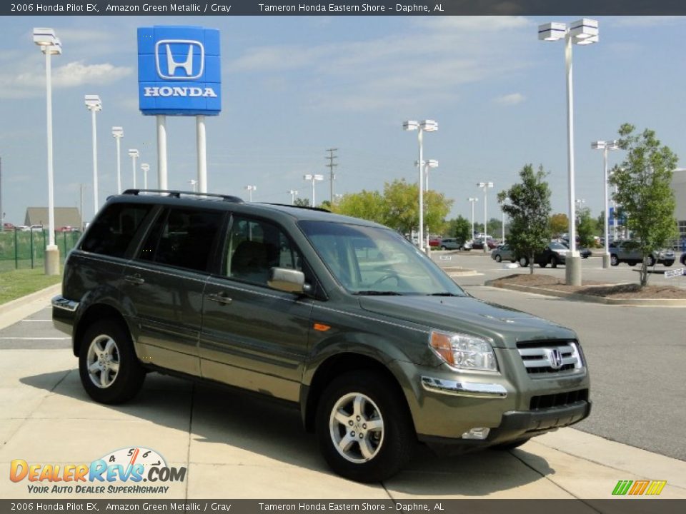 2006 Honda Pilot EX Amazon Green Metallic / Gray Photo #3