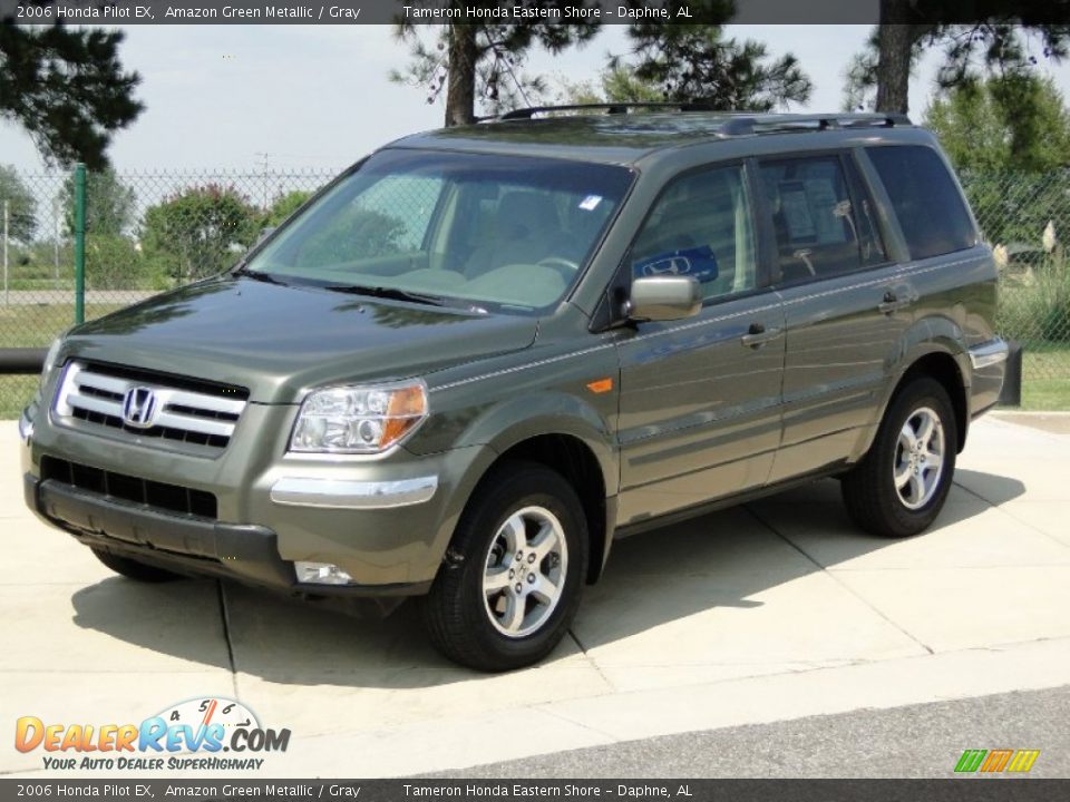 2006 Honda Pilot EX Amazon Green Metallic / Gray Photo #10