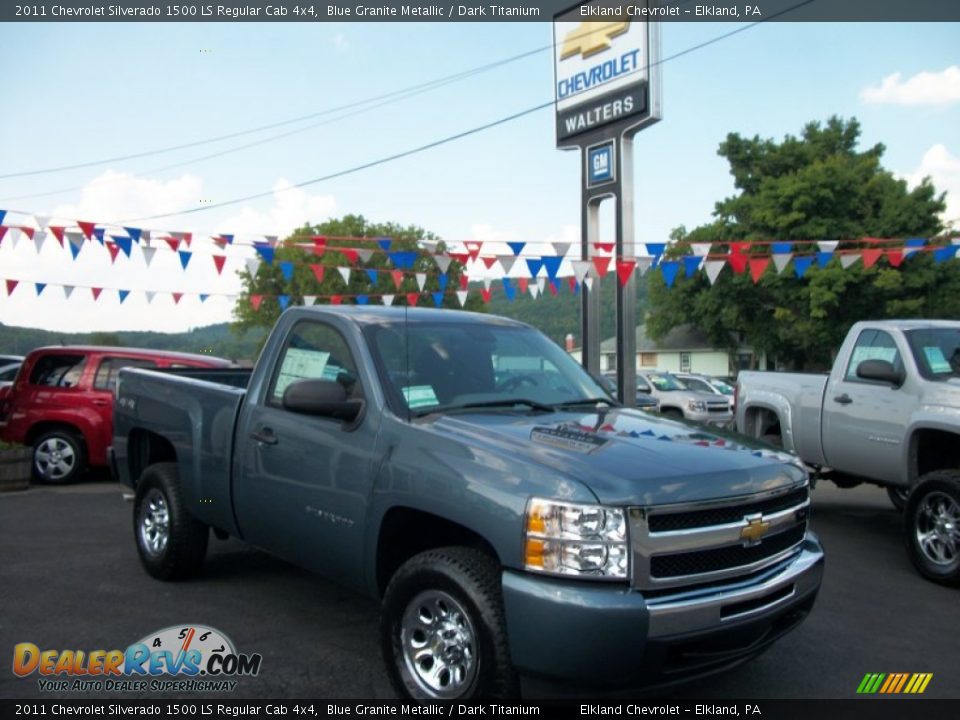 2011 Chevrolet Silverado 1500 LS Regular Cab 4x4 Blue Granite Metallic / Dark Titanium Photo #2