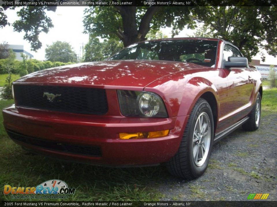 2005 Ford Mustang V6 Premium Convertible Redfire Metallic / Red Leather Photo #1