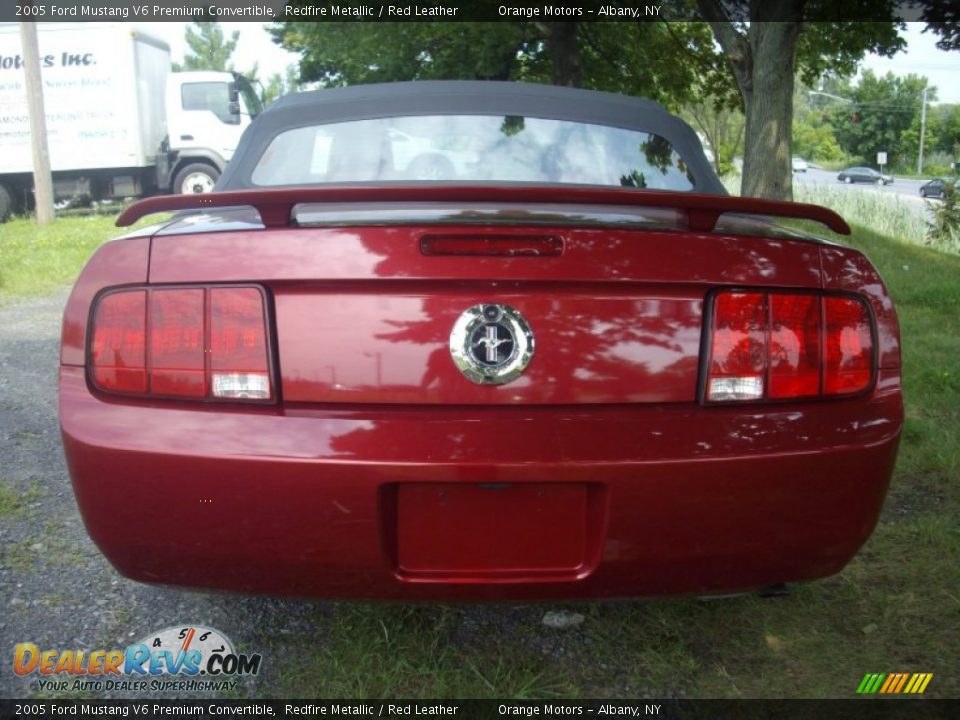 2005 Ford Mustang V6 Premium Convertible Redfire Metallic / Red Leather Photo #5