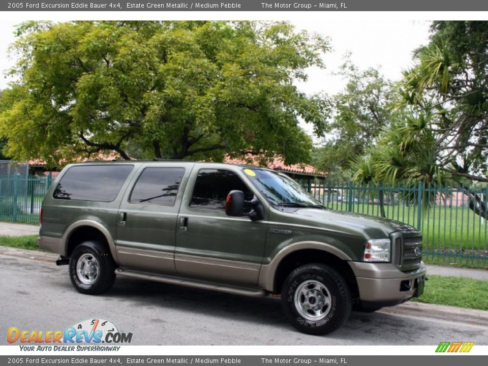 2005 Ford Excursion Eddie Bauer 4x4 Estate Green Metallic / Medium Pebble Photo #12