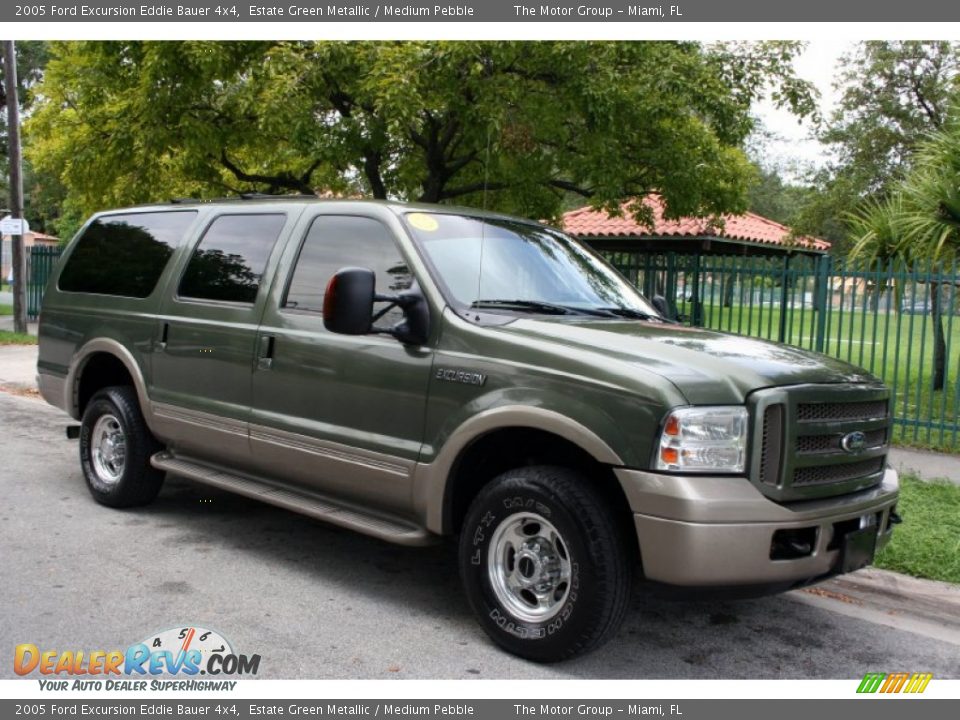 2005 Ford Excursion Eddie Bauer 4x4 Estate Green Metallic / Medium Pebble Photo #13