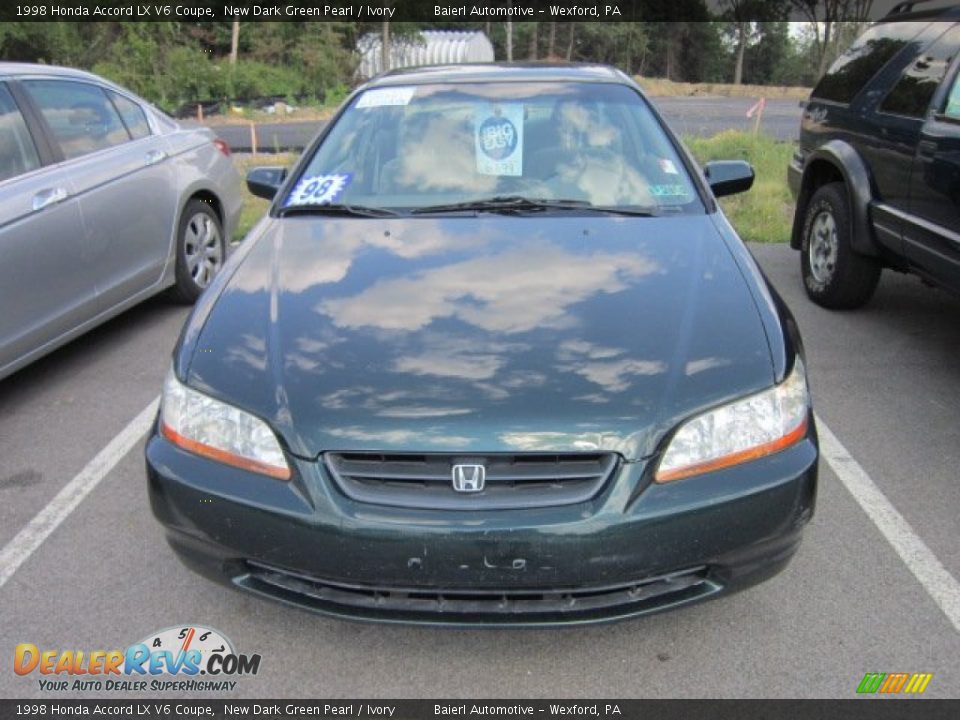 1998 Honda Accord LX V6 Coupe New Dark Green Pearl / Ivory Photo #2