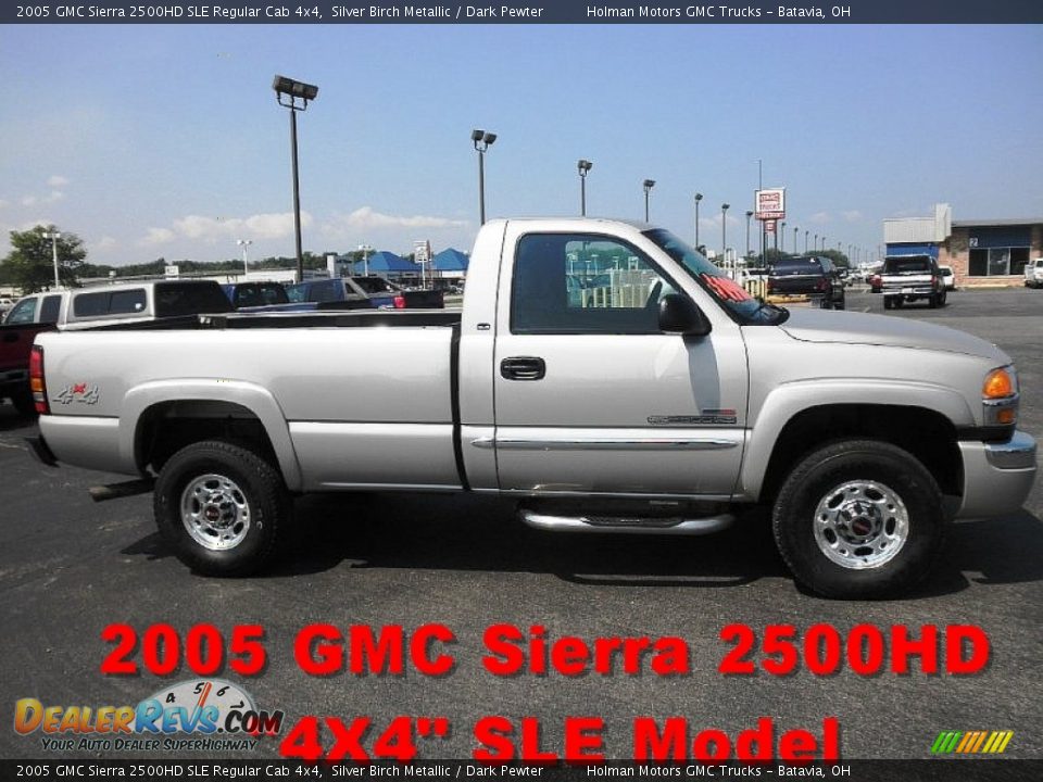 2005 GMC Sierra 2500HD SLE Regular Cab 4x4 Silver Birch Metallic / Dark Pewter Photo #1