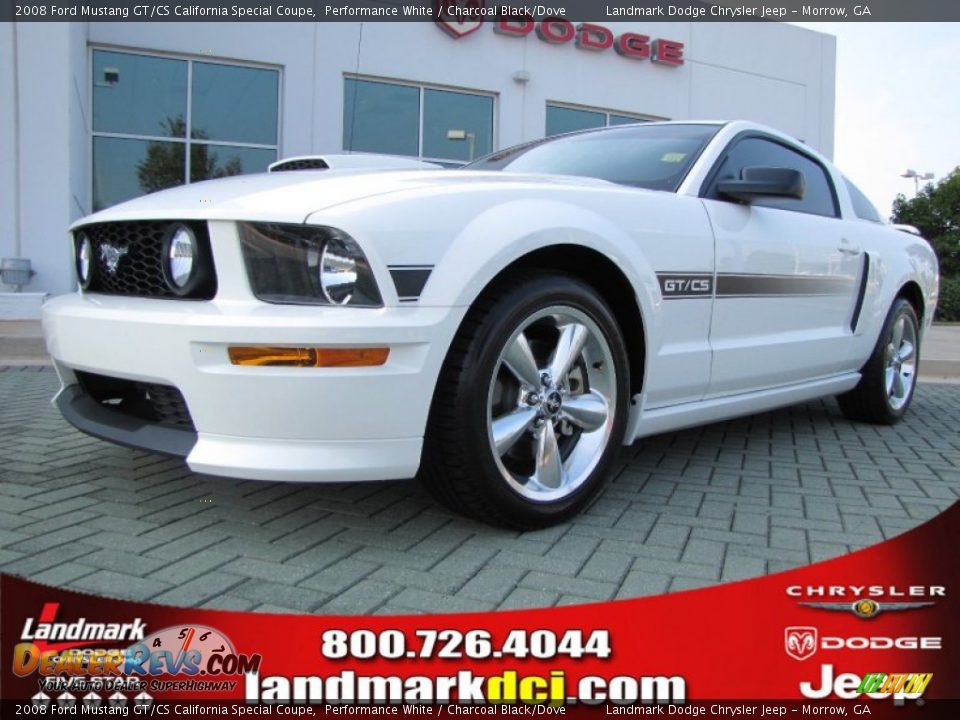 2008 Ford Mustang GT/CS California Special Coupe Performance White / Charcoal Black/Dove Photo #1