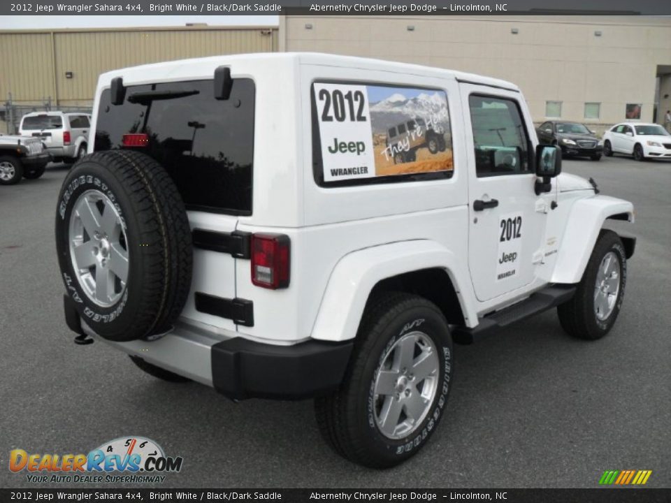 2012 Jeep Wrangler Sahara 4x4 Bright White / Black/Dark Saddle Photo #4