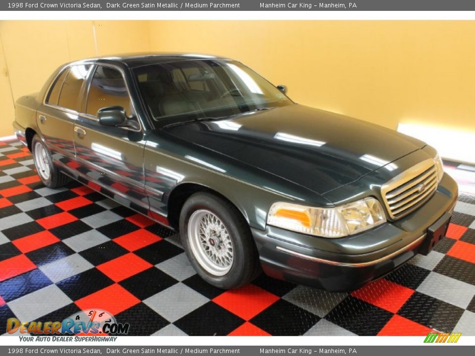 Dark Green Satin Metallic 1998 Ford Crown Victoria Sedan Photo #1