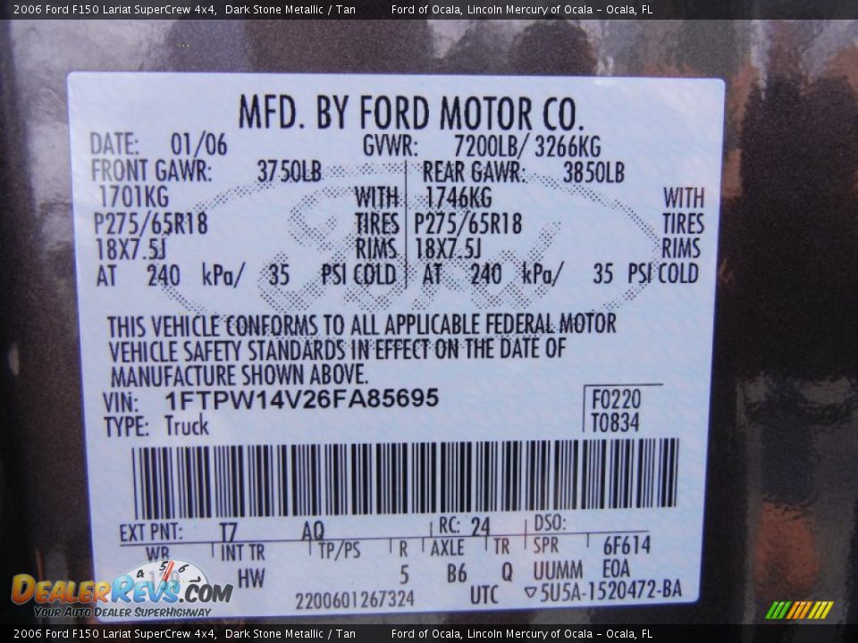 2006 Ford F150 Lariat SuperCrew 4x4 Dark Stone Metallic / Tan Photo #33