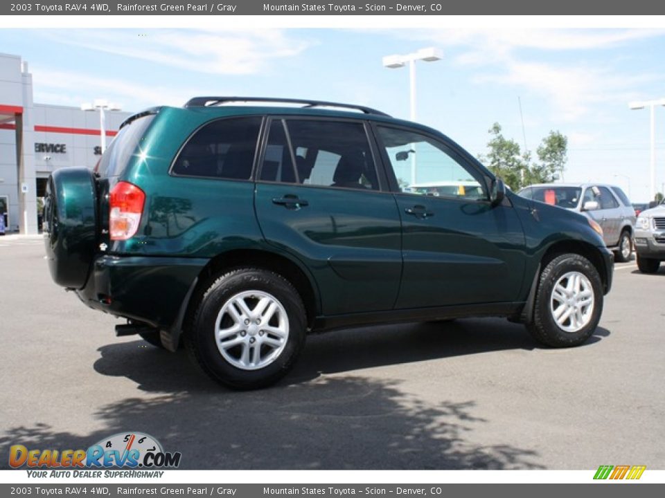 2003 Toyota RAV4 4WD Rainforest Green Pearl / Gray Photo #2