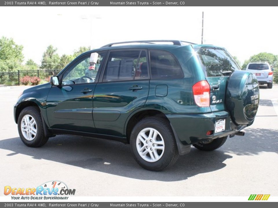 2003 Toyota RAV4 4WD Rainforest Green Pearl / Gray Photo #4