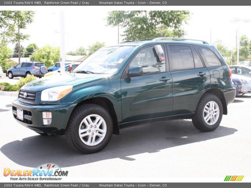 2003 Toyota RAV4 4WD Rainforest Green Pearl / Gray Photo #5