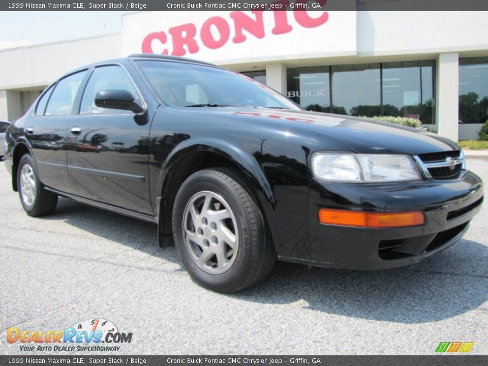 1999 Nissan Maxima GLE Super Black / Beige Photo #1