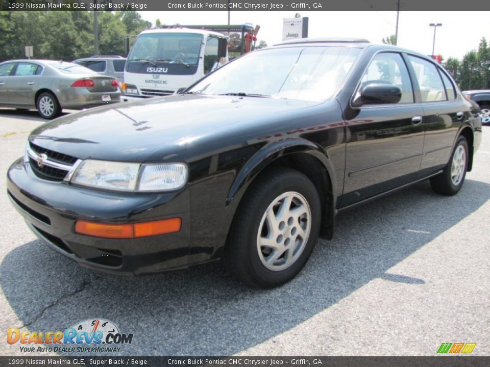 1999 Nissan Maxima GLE Super Black / Beige Photo #3