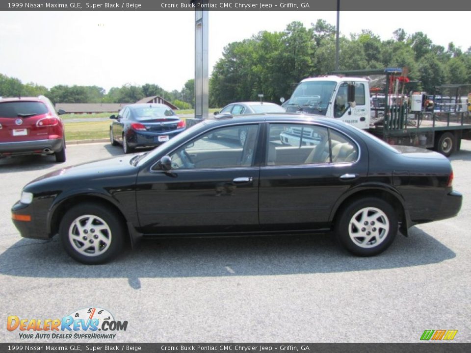 1999 Nissan Maxima GLE Super Black / Beige Photo #4