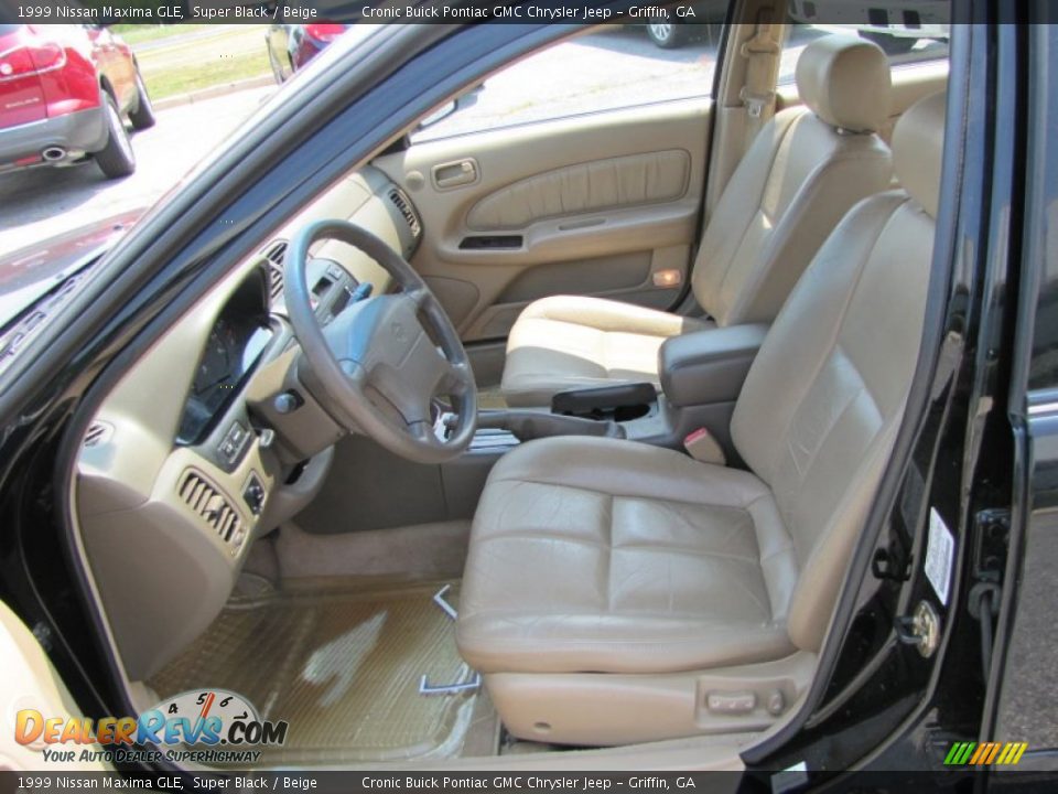 1999 Nissan Maxima GLE Super Black / Beige Photo #10