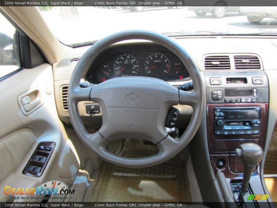 1999 Nissan Maxima GLE Super Black / Beige Photo #18