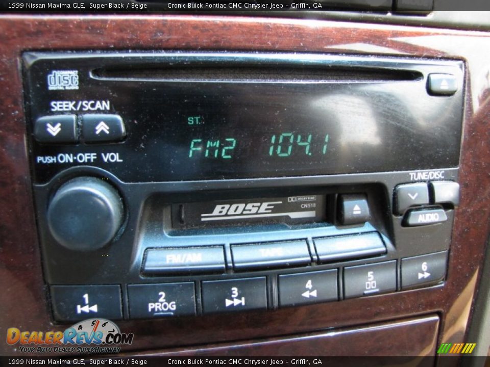 1999 Nissan Maxima GLE Super Black / Beige Photo #21